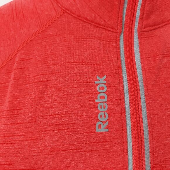 Reebok Womens XL Performance Running Shirt Athleisure Speedwick Thumb Holes Red - Picture 4 of 13